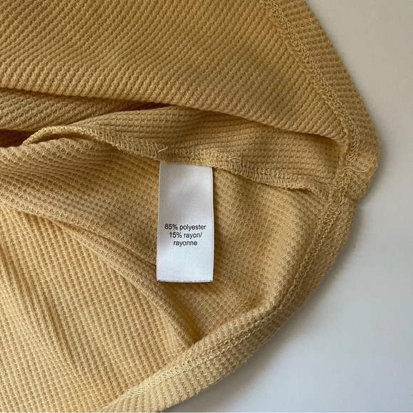 Maurices 24/7 Solid Yellow High Neck Waffle Knit Tank Top Medium Women’s - Picture 9 of 10
